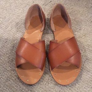 Chestnut slip on sandal